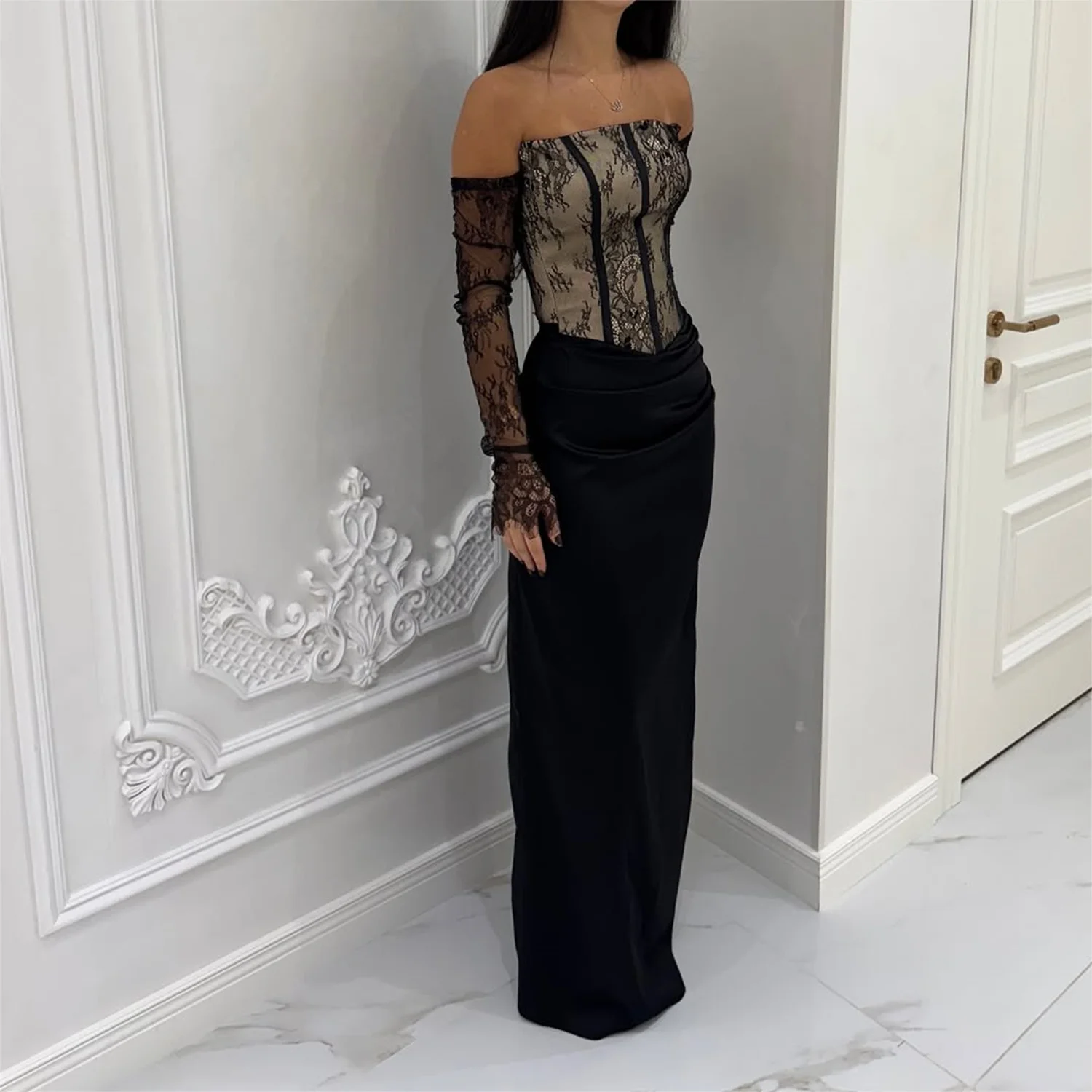 

Lorrtta Black Prom Dress Lace Wedding Dresses for Parties فساتين سهرة Luxurious Women's Evening Dresses for Special Occasions