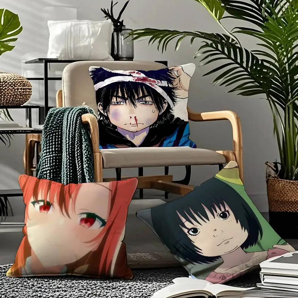 

Anime D-d-Dekin No M-MoGura Pillow Case Comfort Sofa Bed Silky Elegant Invisible Zipper Custom Decorative Cushion Cover