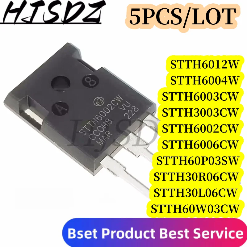 5 sztuk STTH6003CW STTH6003 STTH3003CW STTH60P03SW STTH6002CW STTH6006CW STTH60W03CW STTH30R06CW STTH30L06CW STTH6004W STTH6012W