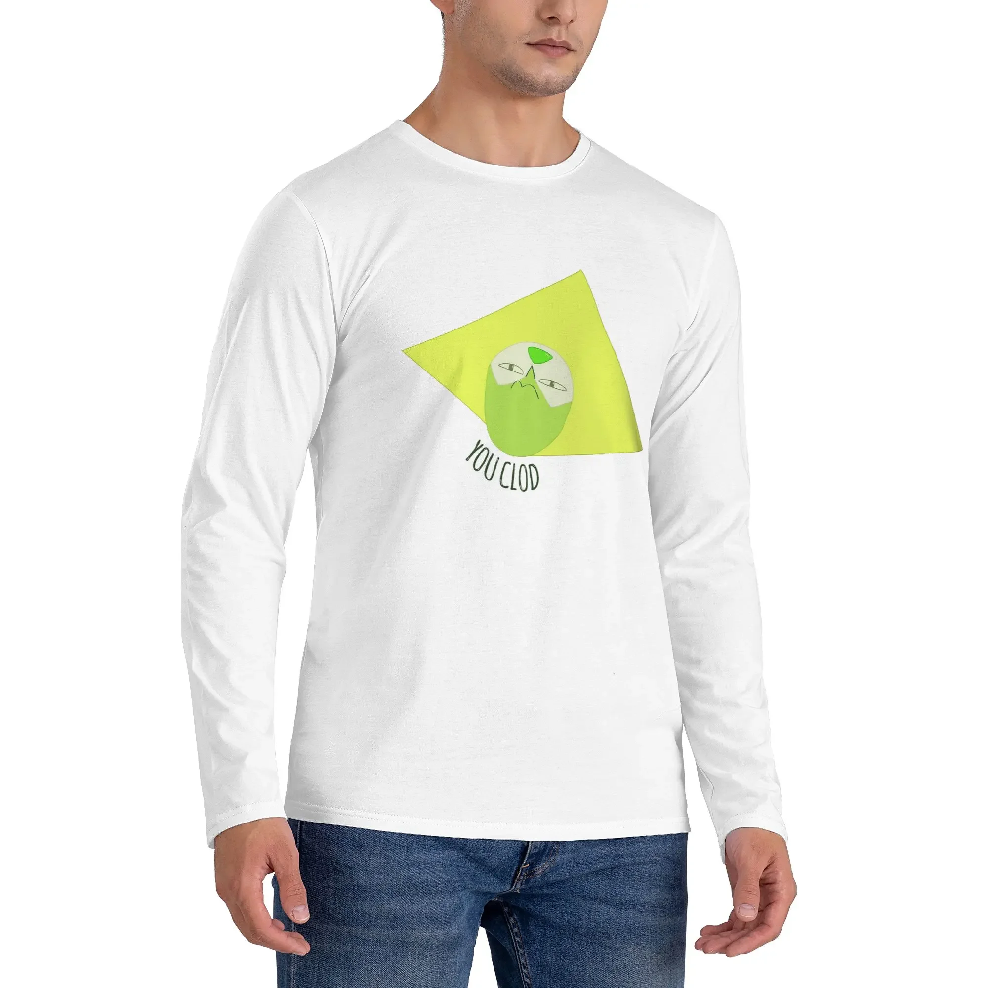

You Clod! Peridot - Steven Universe. Men's Long Sleeved T-shirt Breathable Round Neck T shirts Spring and Autumn Men tops