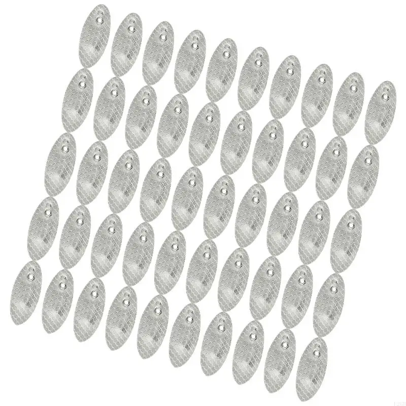 

50Pcs Fishing Spoons Lures Spinner Baits Sequins Lures Slices Spoon Fishing Spinner Swimbaits Set for Freshwater Fishing