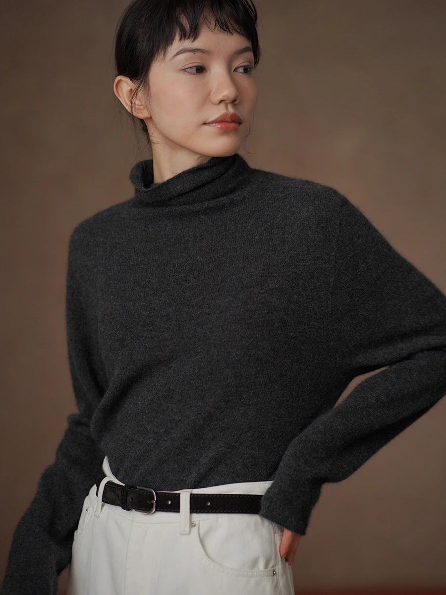 

Slimming High Ne Knitted Wool Blend Sweater by HaCikis Sl Comfortable Warm Top for Women Commute Sle Winter Faion