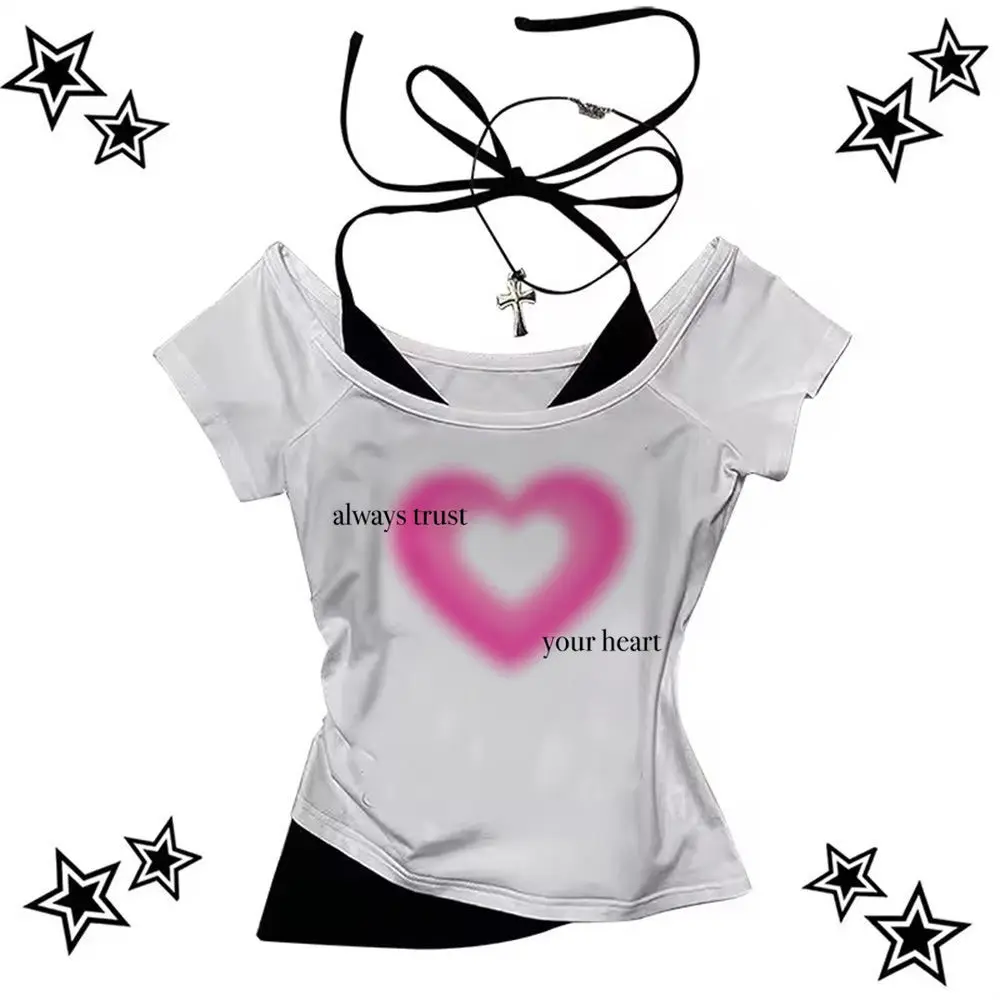 

Y2k 2000-х укороченный топ 2000-х годов укороченный летний стиль Shoujo для девочек в стиле гранж Эстетическая кокетка y2k одежда для подростков