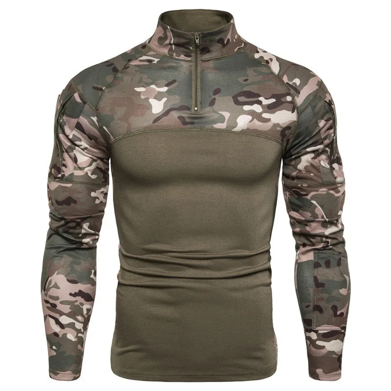Training uniform - Youth style, stand-up collar, long sleeves, military enthusiast outdoor elastic tight tactical suit - AC04