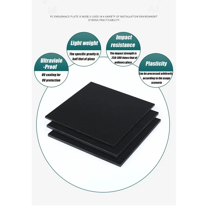 

Black Polycarbonate PC Board Wear Resistant Endurance Sheet 2mm to 30mm Thickness