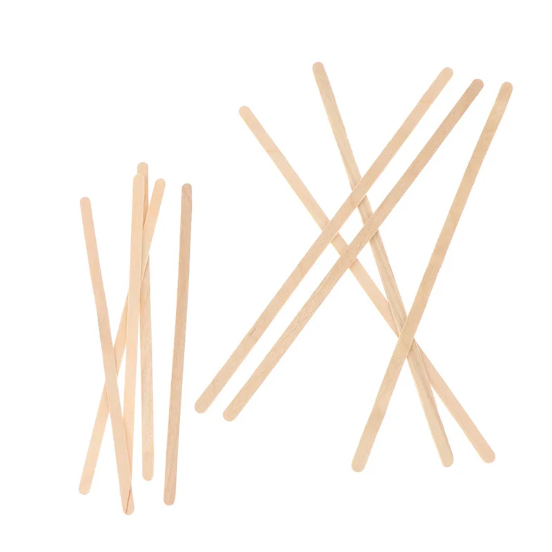50pcs  Hot Cold Drinking Stir Beverage Stir Sticks Disposable Wooden Coffee Stirrers Biodegradable Utensils Bar Cafe or Home Use