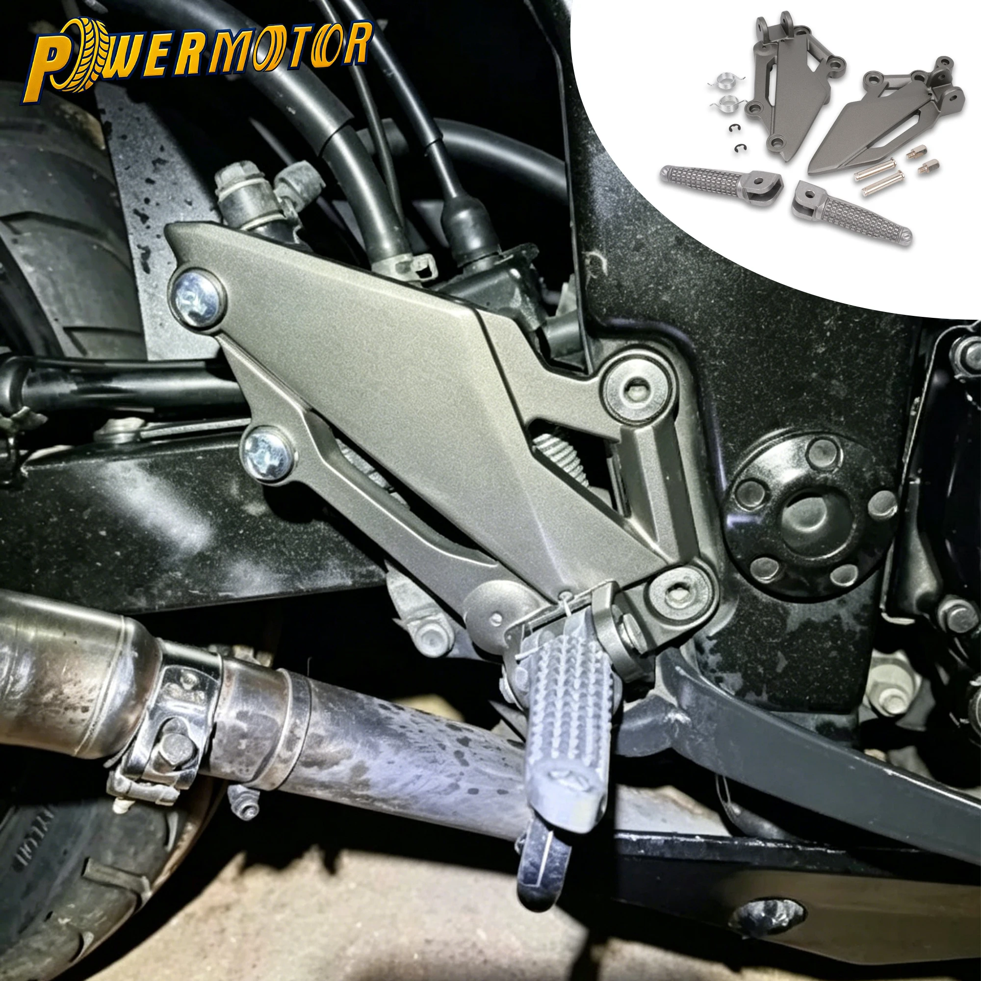 

Motorcycle Front Footrest Foot Pedal Peg Left Right Bracket Foot Rest For KAWASAKI NINJA 250 300 R Z250 Z300 EX300 2013-2018