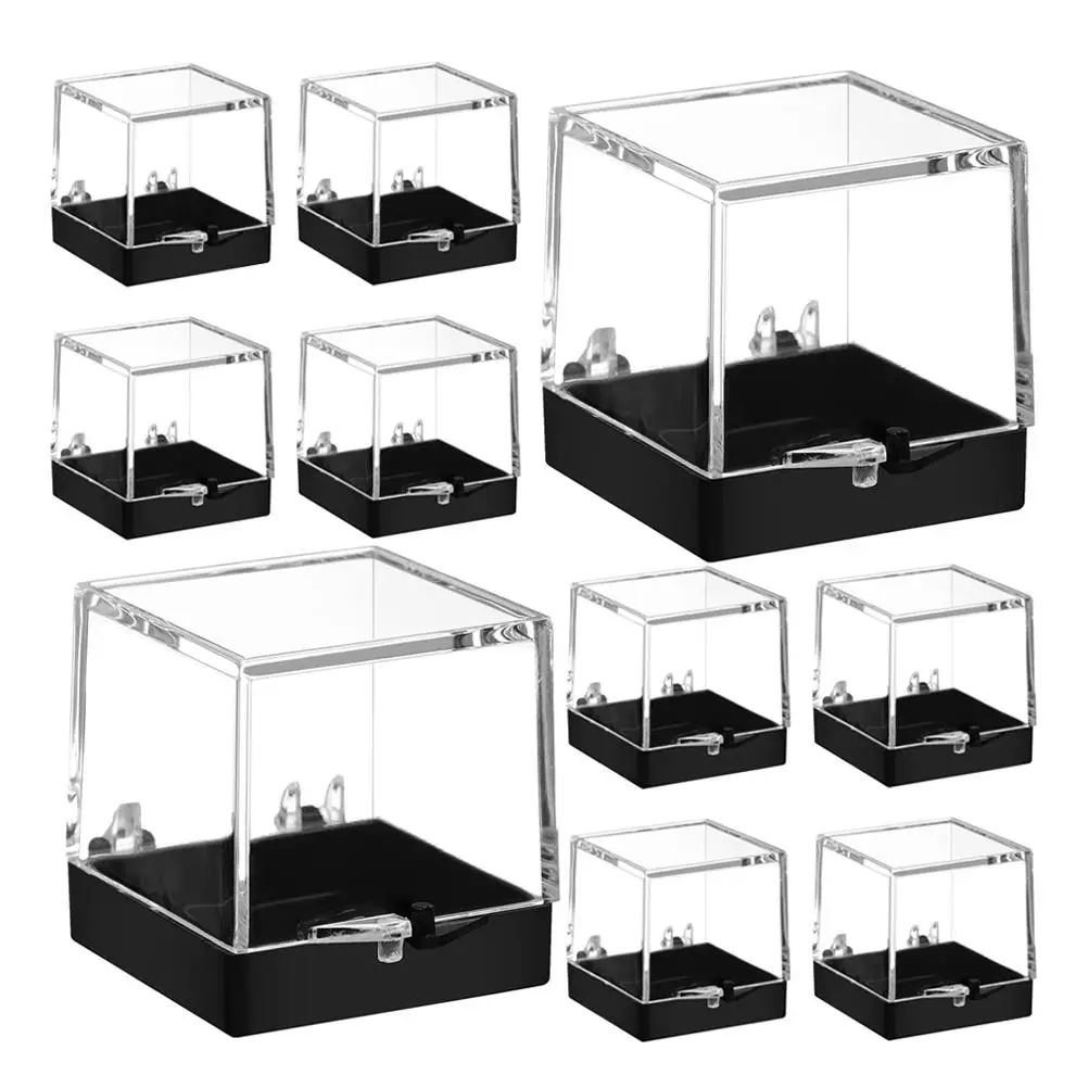 

10pcs Mineral Specimen Boxes 3 5cm Square Clear Plastic Display Case for Rock Crystal Collection Storage Gift Jewelry Container