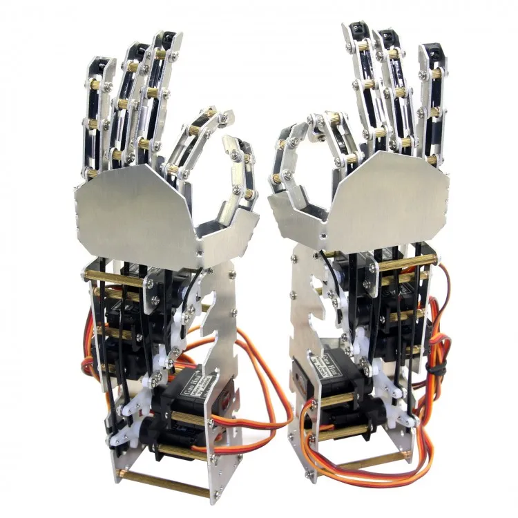 Left Hand+Right Hand Humanoid Five Fingers 5DOF Metal Manipulator Arm hand with A0090 Servos for Robot DIY