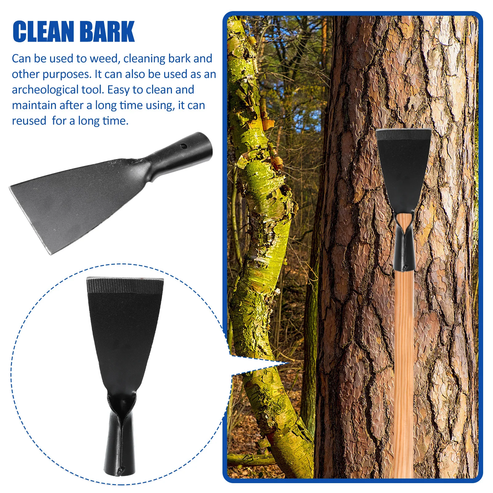 

1pc Rust Removal Shovel Sturdy Steel Forged Spade Heavy Duty Cleaning Tool For Garden Wall Floor Bark Weeding Cement Spading