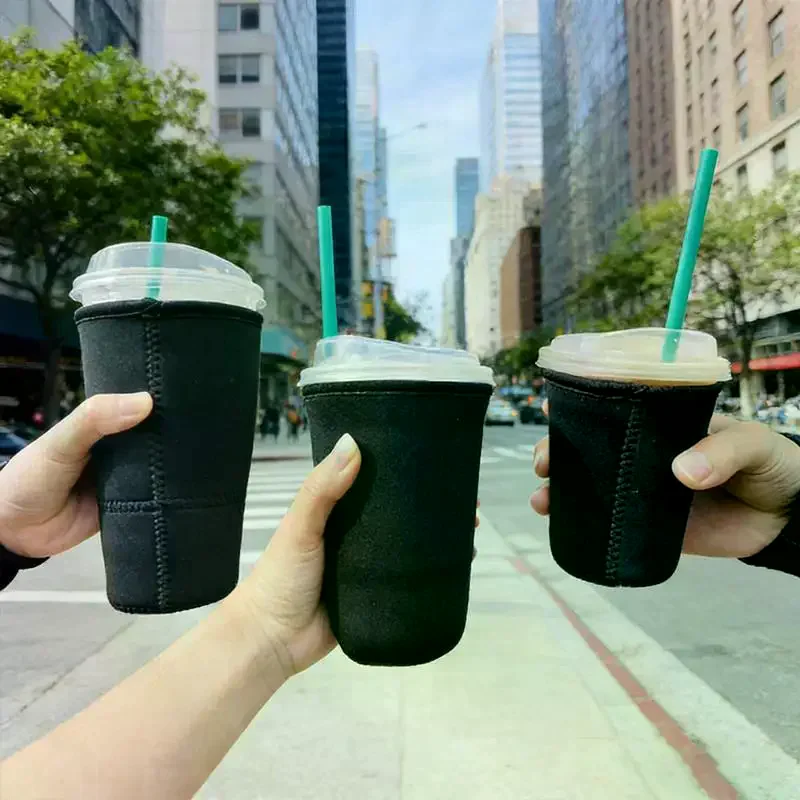 3 Pcs Reusable Iced Coffee Sleeve - Insulator For Cold Beverages, Diving Material Cup Holder For Coffee Cup
