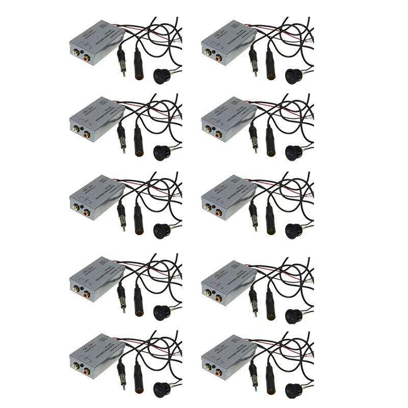 10X Universal Fm Modulator Stereo Mp3 Auto Antenne Kabel Car Radio Cinch Aux Adapter