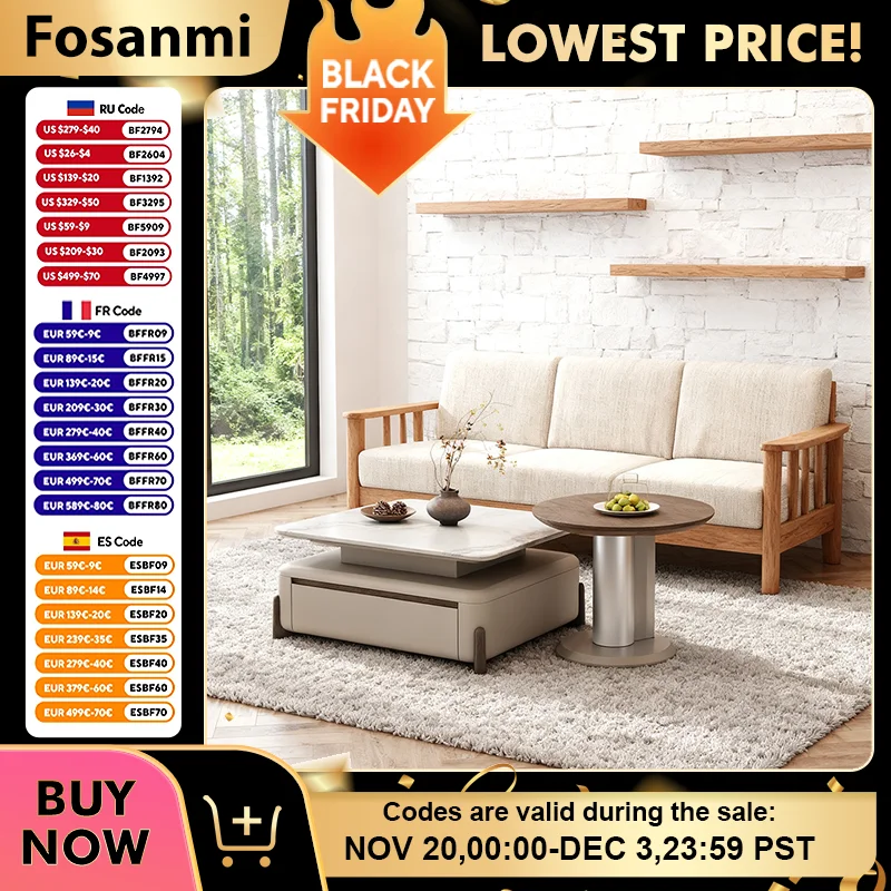 

2-Piece Modern Coffee Tables Set for Home Minimalist Living Room Center Table with Storage Drawers Interior Side Table Furniture