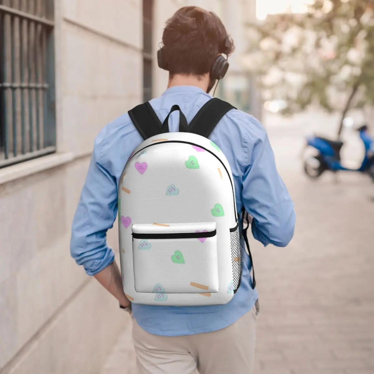Candy Hearts Student Backpack School Bag Hiking Travel Daypack for Men Women Bookbag Shoulder Bags