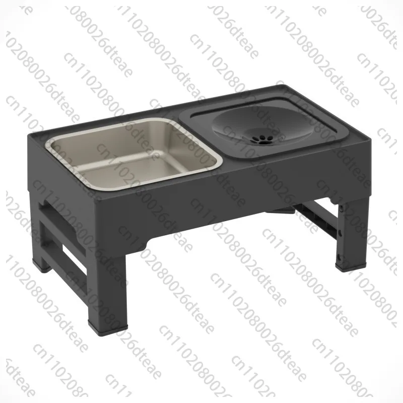 Pet Foldable Dining Table Medium Big Dogs Elevated Food Water Feeders Height Adjustable Dog Slow Feeding Bowl