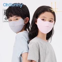 OhSunny-mascarilla de protección solar para niños, máscara con ajuste para la cara, ajustador de oreja, diseño de apertura de nariz, transpirable, protector solar