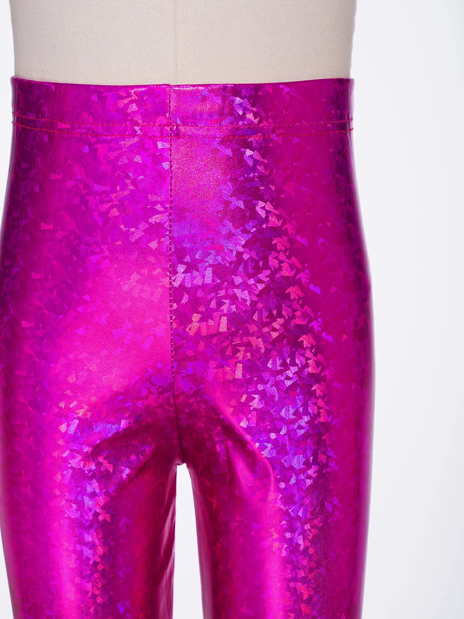 Kids Metallic Shiny Leggings Ballet Gymnastics Performance Costume Elastic Waistband Skinny Pants Hip Hop Jazz Dance Trousers
