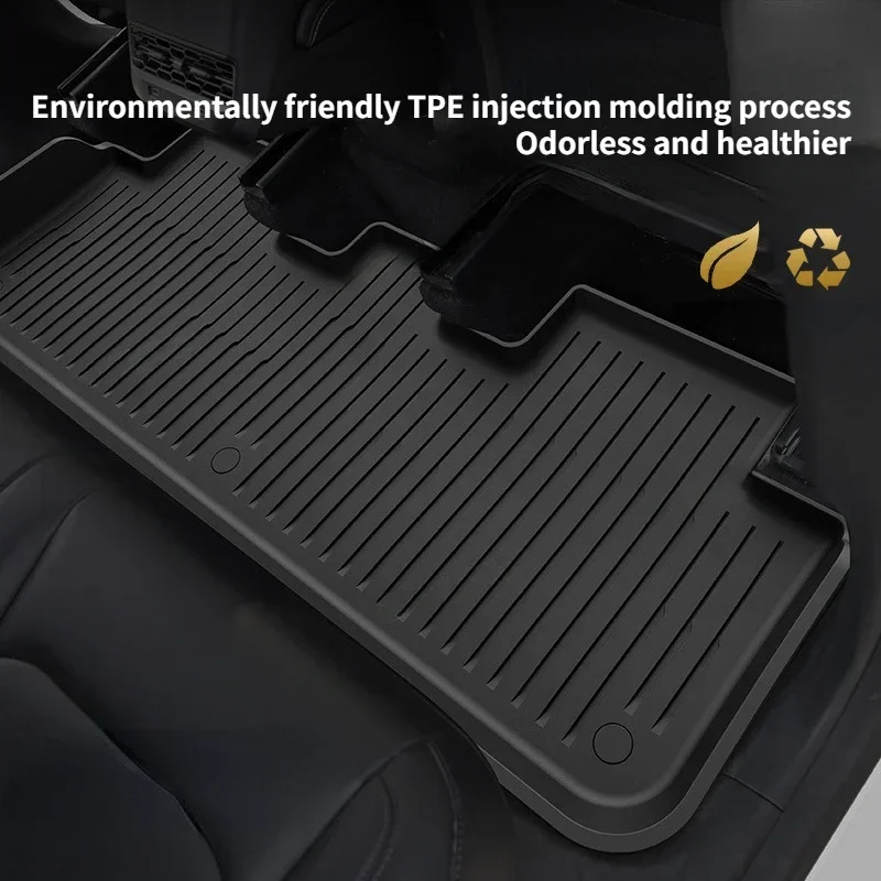 For Tesla Model Y 2021-2024 LHD Floor Mats TPE Front Rear Spare Box Pads Tail Box Pads Waterproof Trunk Mats Car Accessories