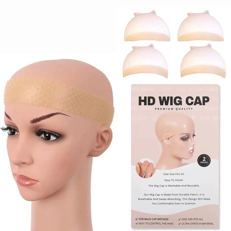 Silicone elastic wig grip headband with 2 bags 4pc HD wig cap for lace frontal wig non-slip headband 3 color Elastic anti slip