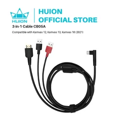 HUION CB05A 3-in-1 Cable, Compatible Kamvas 12, Kamvas 13, Kamvas 16 (2021)