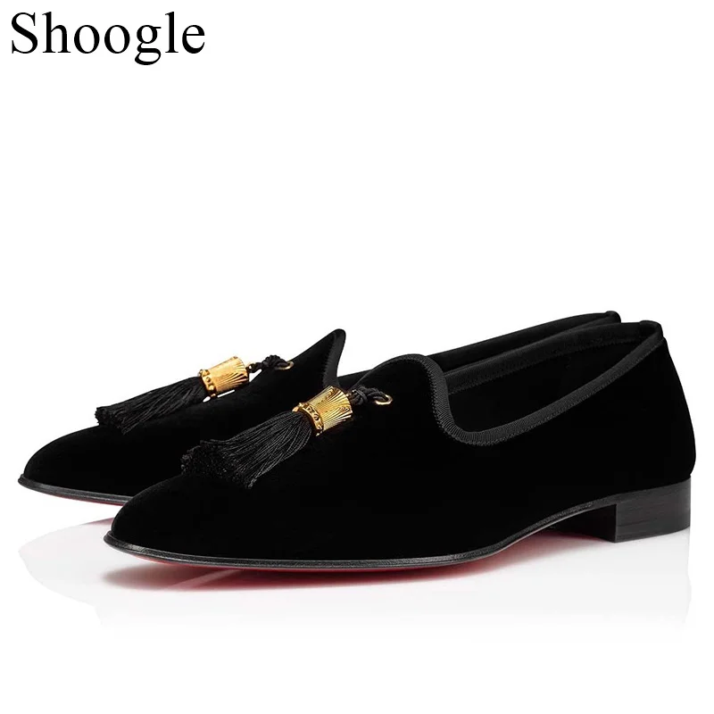 

Men Fringe Tassel Loafers Floral Embroidery Casual Shoes Men Black Hand-embroidered Canvas Slippers Slip On Casual Flat Shoes