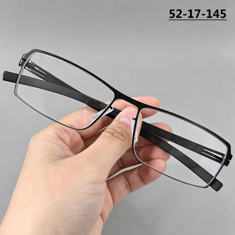 

Germany Brand Thin Rim Square Ultralight Glasses Frame Mens Screwless Business Eyeglasses Males Blue Spectacles Design Eyewears