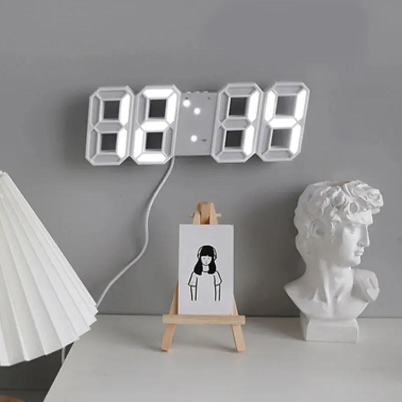 3D Simple Digital Clock Desktop Decoration Living Room Bedroom Study Room Wall Clock LED Digital Clock