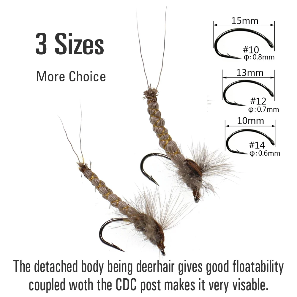 ICERIO Moscas Secas Trucha CDC Mayfly Deerhair - imagen 2