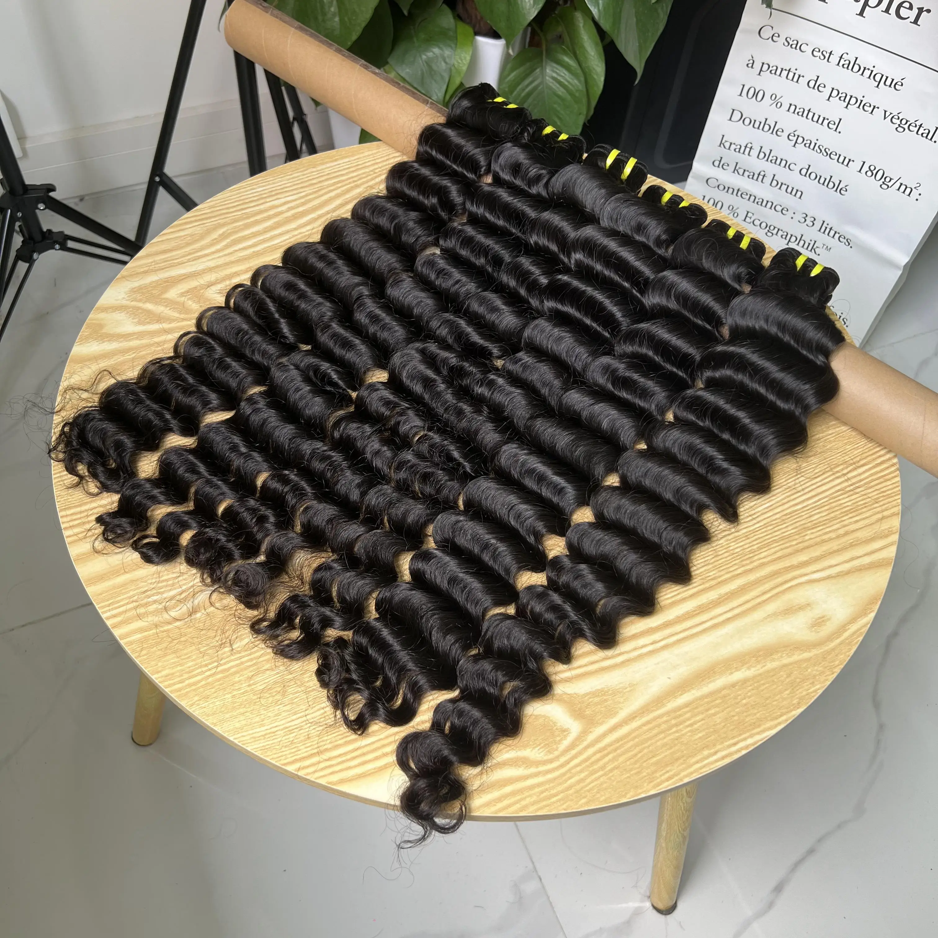 SWANEE Deep Wave Human Hair Bundles Curly Hair Brazilian Weaving 28 30 Inch Natural Human Hair Remy Loose Deep Wave Hair Bundles