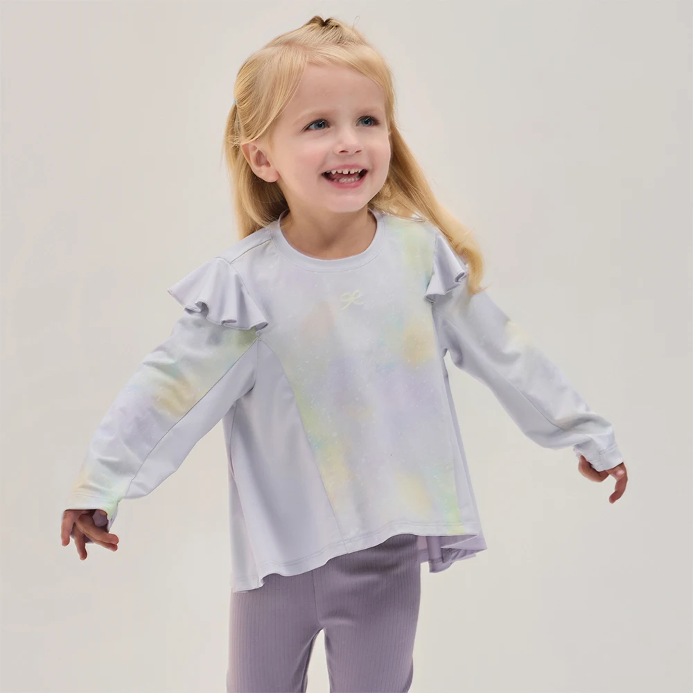 Dave Bella Children Long Sleeve T-shirt Girls Clothing Spring Autumn Baby Sweet Breathable Pullover Soft Bottoming Top DB1260669