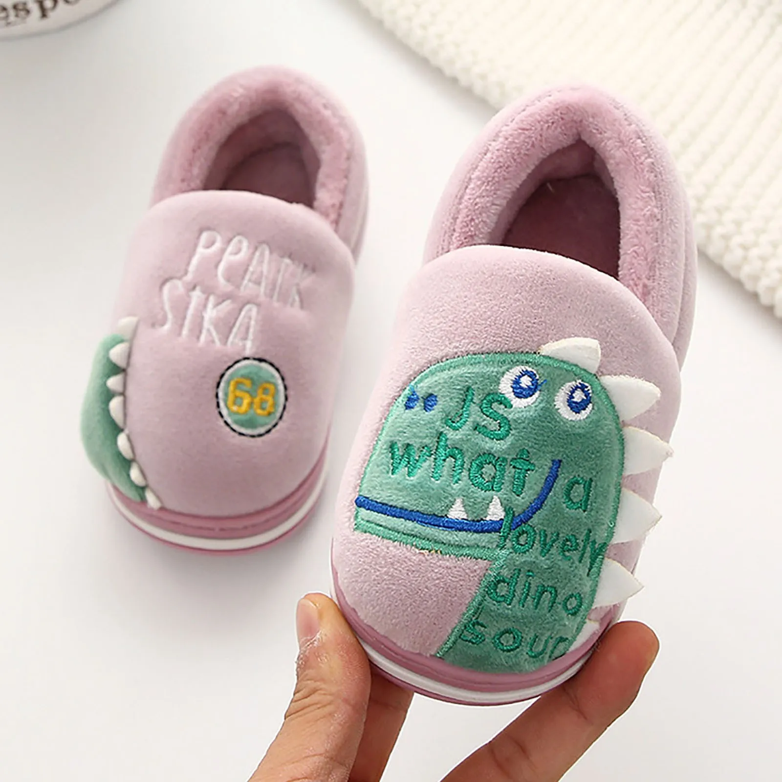 

Slippers Kids Dinosaur Indoor Shoes Girls Boys Slippers Warm Dinosaur House Cute And Cozy Plush Winter Girls Outdoor Slippers
