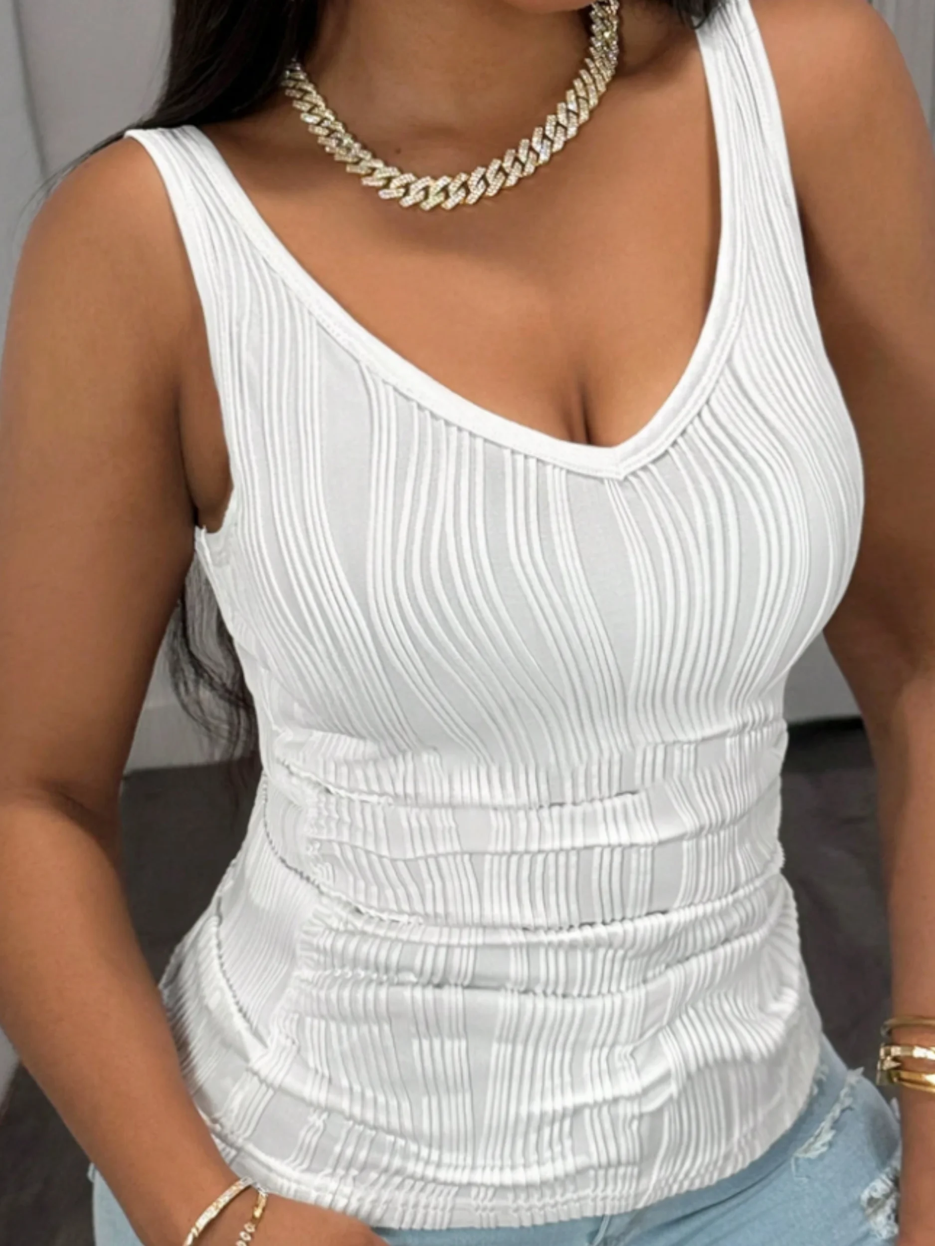 

Однотонные повседневные жилеты с V-образным вырезом на весну, лето и осень в Европе и Америке.