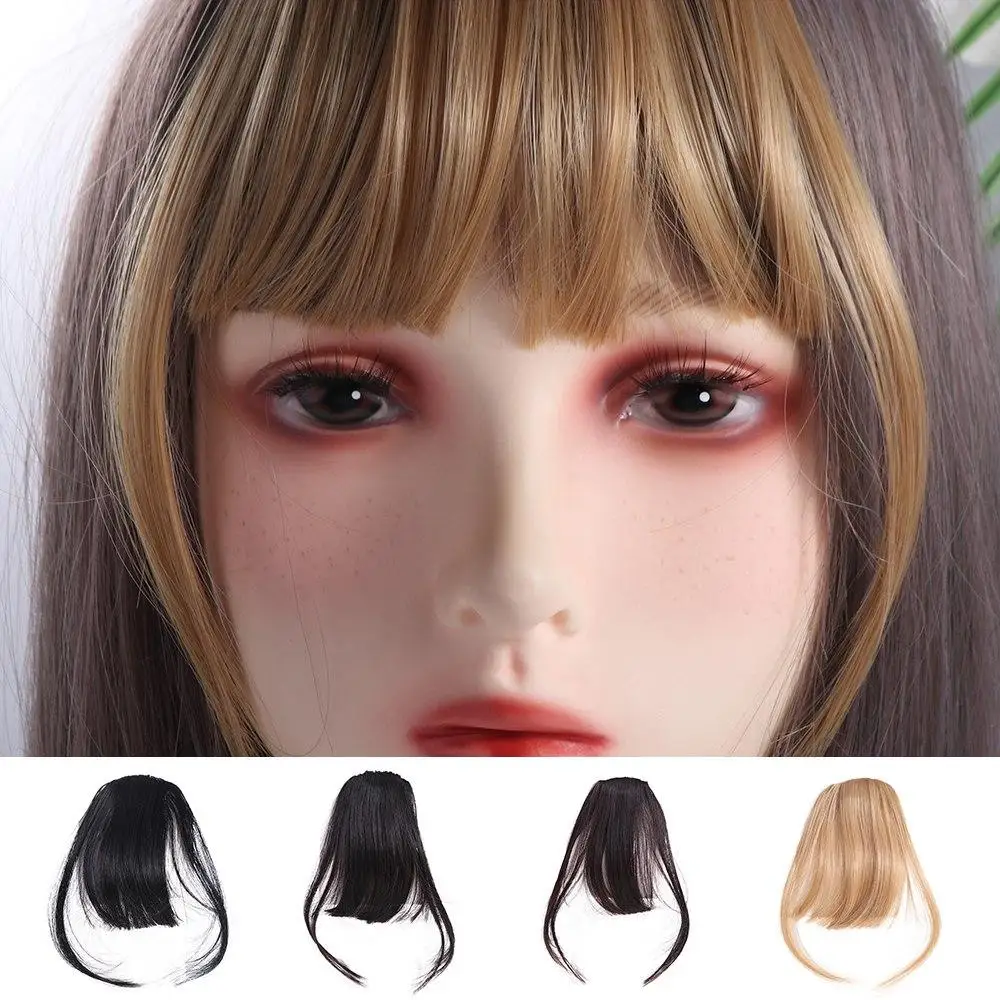 Hair Accessories Synthetic Wig Blunt Bangs False Hairpiece Clip in Bang Hair Extension Black Styling Fake Bangs Women