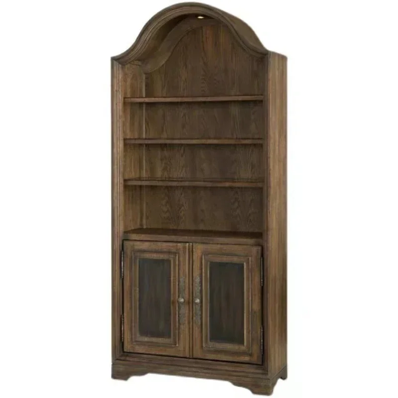 

American solid wood combination bookcase neoclassical rural study furniture bookcase bookshelf antique combination Europea