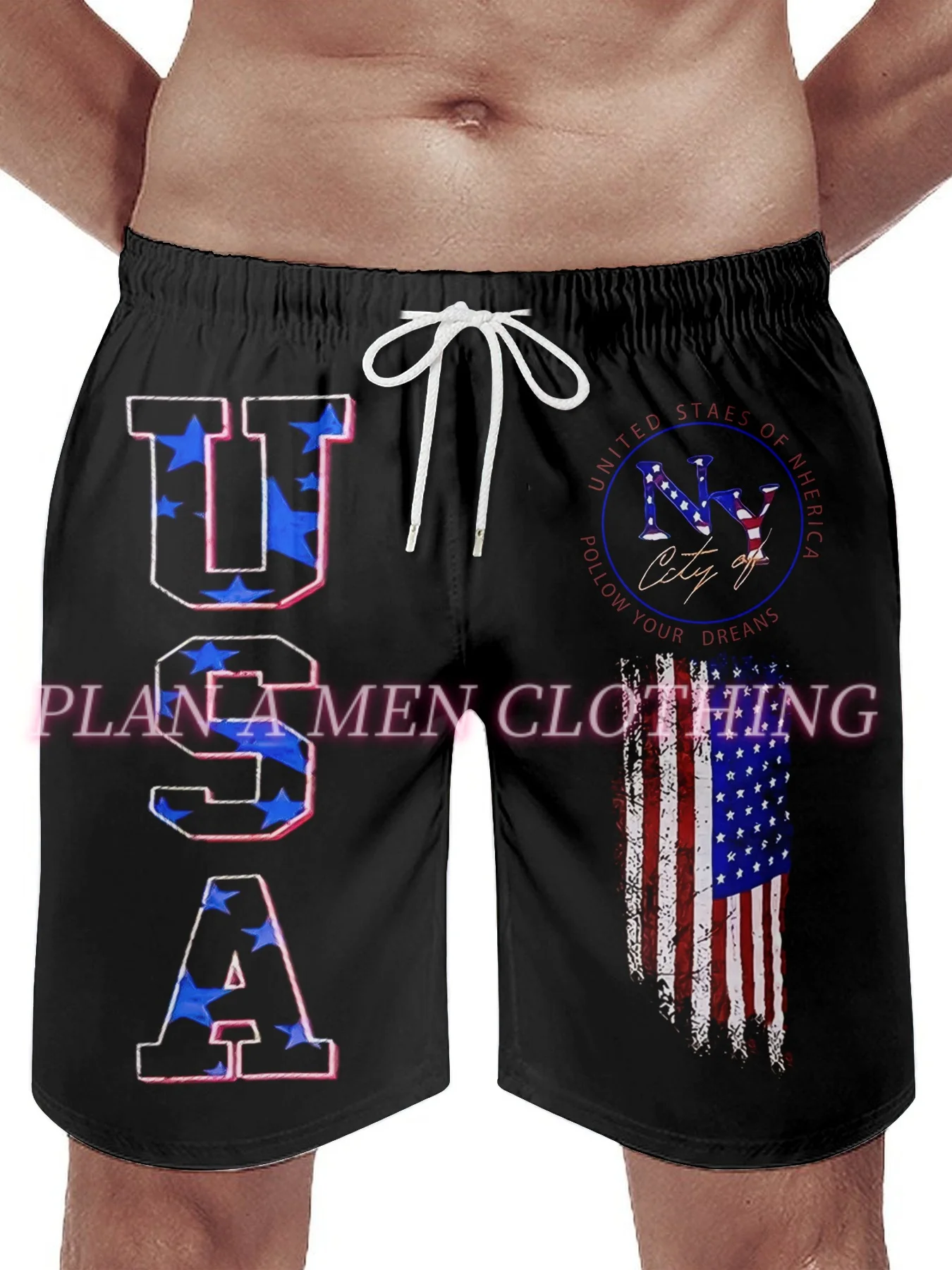 

Hawaiian USA UK National Flag Graphic Men Board Shorts 3D Printed Short Pants Casual Hawaii Surf Swim Trunks unny Beach shorts