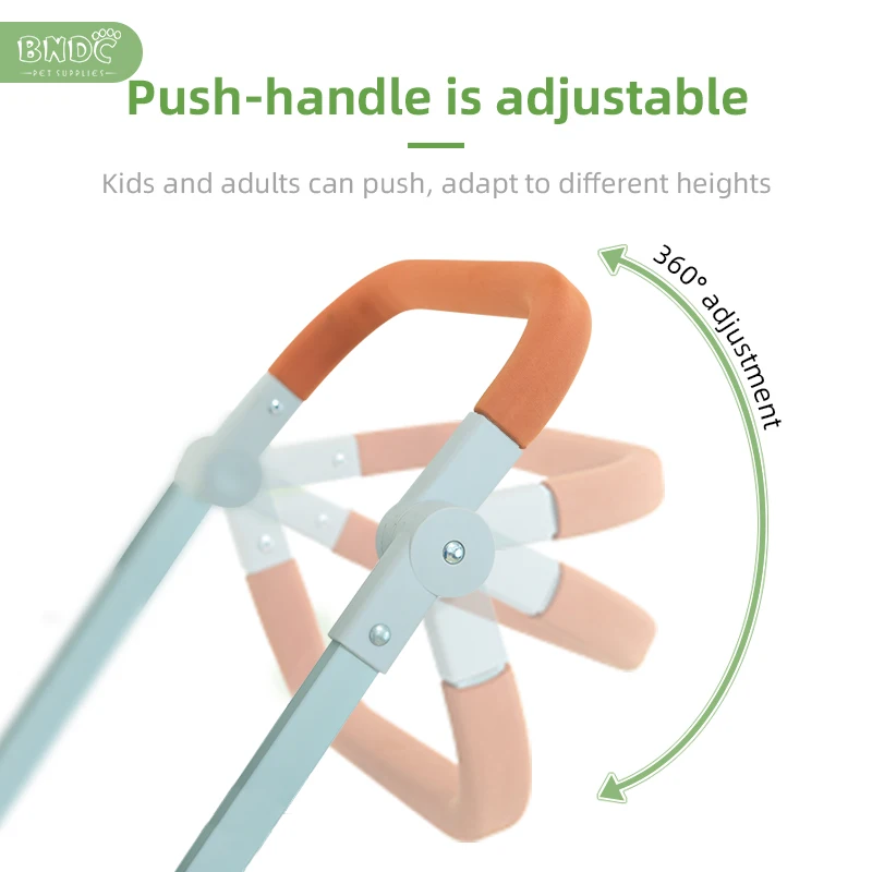 

4 Wheels Pet Detachable Double Carrier Stroller For Dogs And Cats With Basket Can Be Detachable