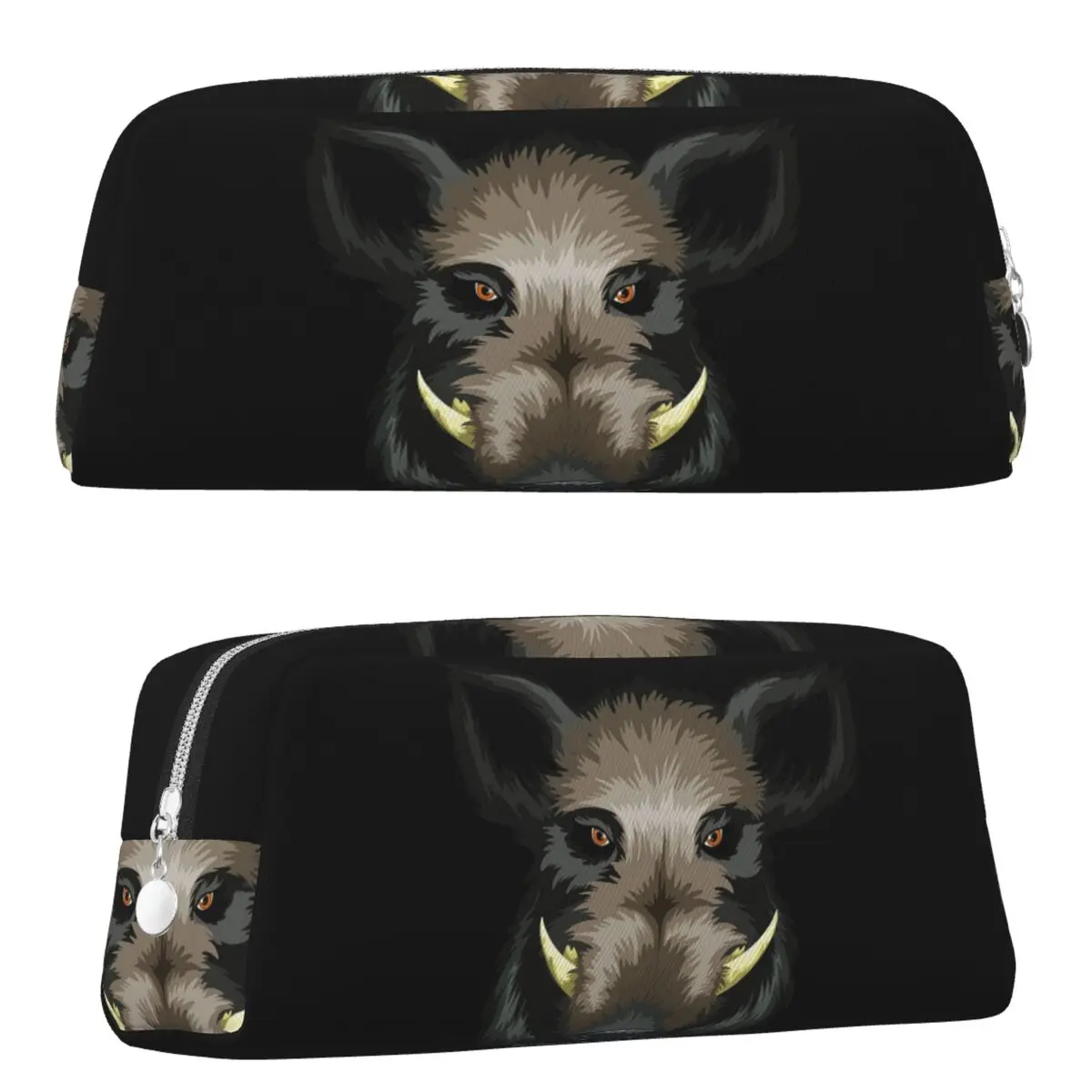 Funny Wild Pig Hunting Pencil Cases for Student School Pen Box Pencil Bag Pencil Pouch Pen Holder