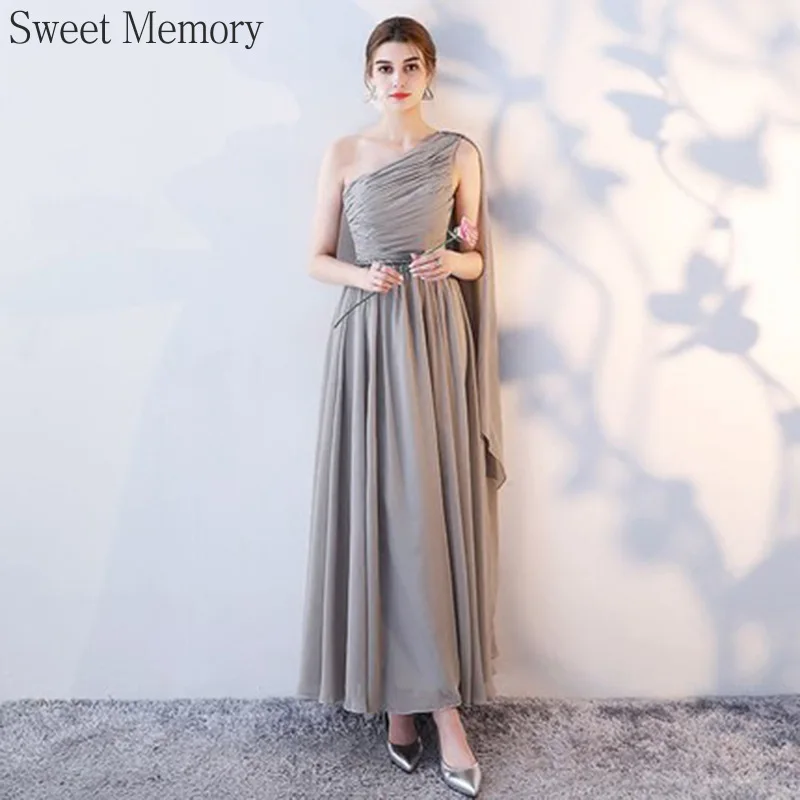 Customize Sweet Memory Chiffon Grey Bridesmaid Dresses Girls Lady Female Robe Elegant Dress Women for Wedding Party Gown