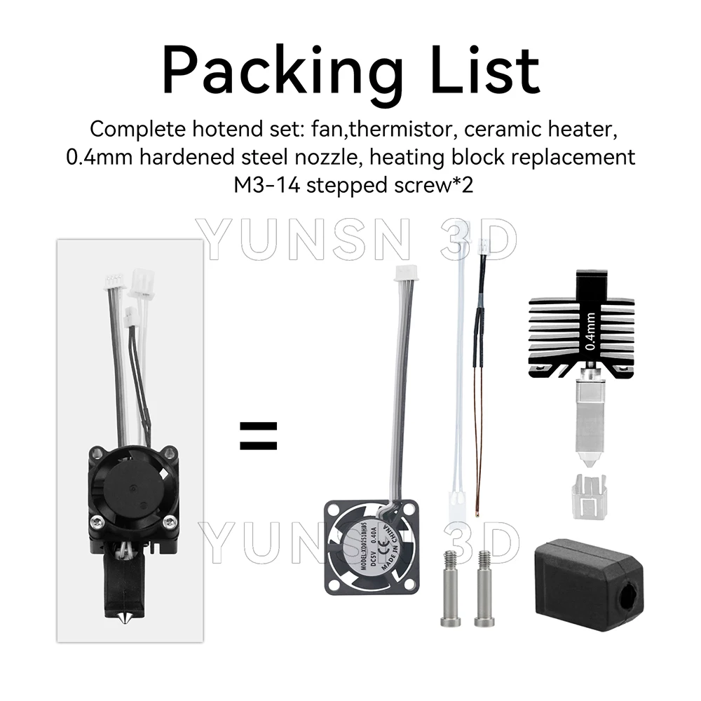 Für Bambu Lab X1 X1C Verbessertes Hotend-Kit mit Lüfter, 0,4 mm gehärteter Stahldüse, Hot End für Bambulab P1 P1S P1P 3D-Druckerteile – Detail 11