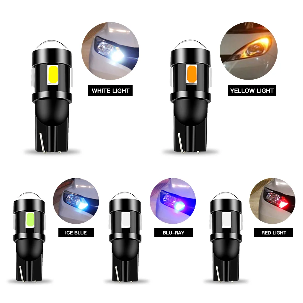 4 قطعة T10 W5W LED لمبة عالية الطاقة سيارة الداخلية جذع أضواء الجانب ماركر لوحة ترخيص مصباح أبيض السوبر مشرق اكسسوارات السيارات