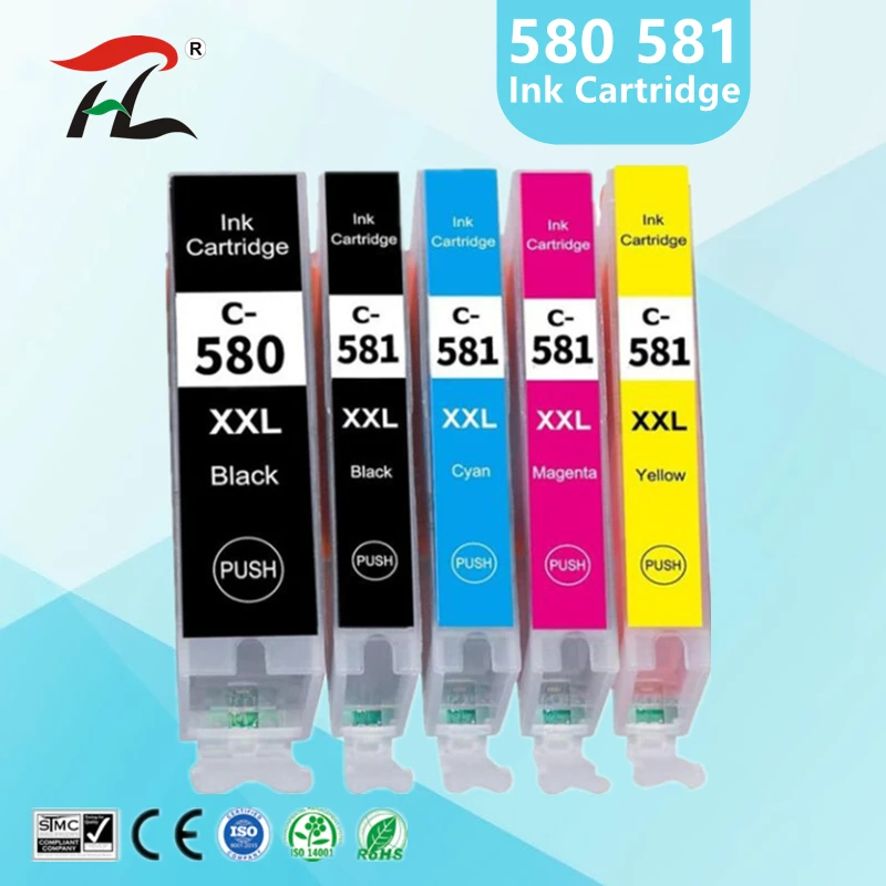 

For Canon 580 581 PGI-580 CLI-581 PGI580 580XL ink cartridge For Canon PIXMA TR7550 TR8550 TR 7550 TS6150 TS6151 TS 6150 printer