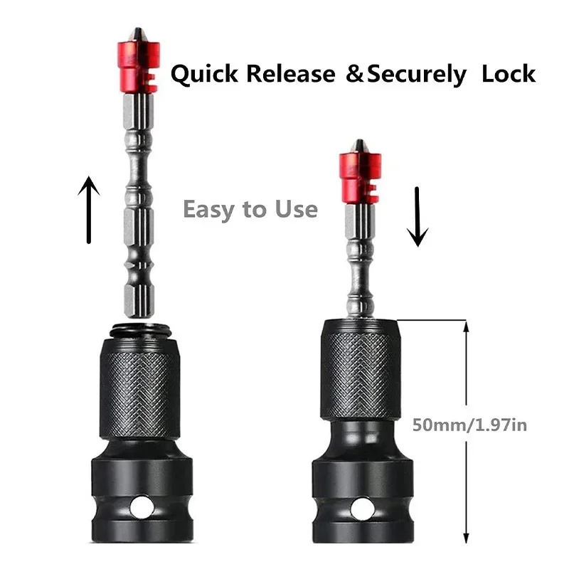 Spanner Drive Converter Quick Release Tools 1/2 Inch Square To 1/4 Inch Hex Ratchet Socket Impact Wrench Socket Set Adapter