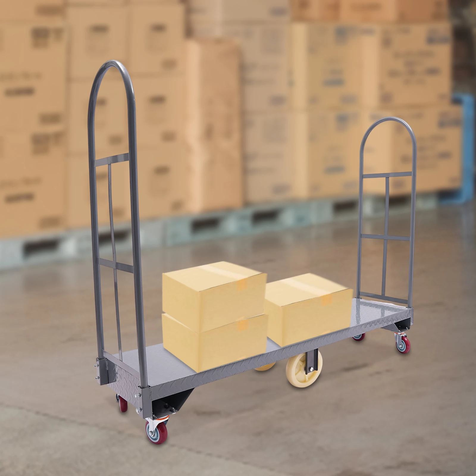 

Heavy Duty 16" x 65 Steel Dolly U-Boat Utility Material Cart Platform Hand Truck