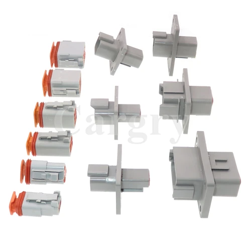 Imagen 2 del producto Conector eléctrico impermeable para coche, conector macho y hembra con placa, 2/3/4/4/6/8/12P-L012, DT06-2S/3/8/12P, 1 Juego