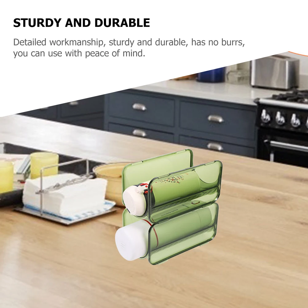 

Multi layer Cup Rack Transparent Green Stackable Water Bottle ganizer for Home Kitchen Storage Solution Plastic Material
