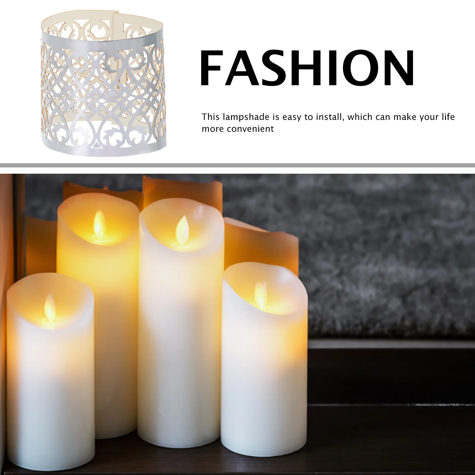 

50Pcs Silver Paper Lamp Cover Hollow Cylindrical Light Shades Stylish Home Decor Warm Atmosphere Easy Installation