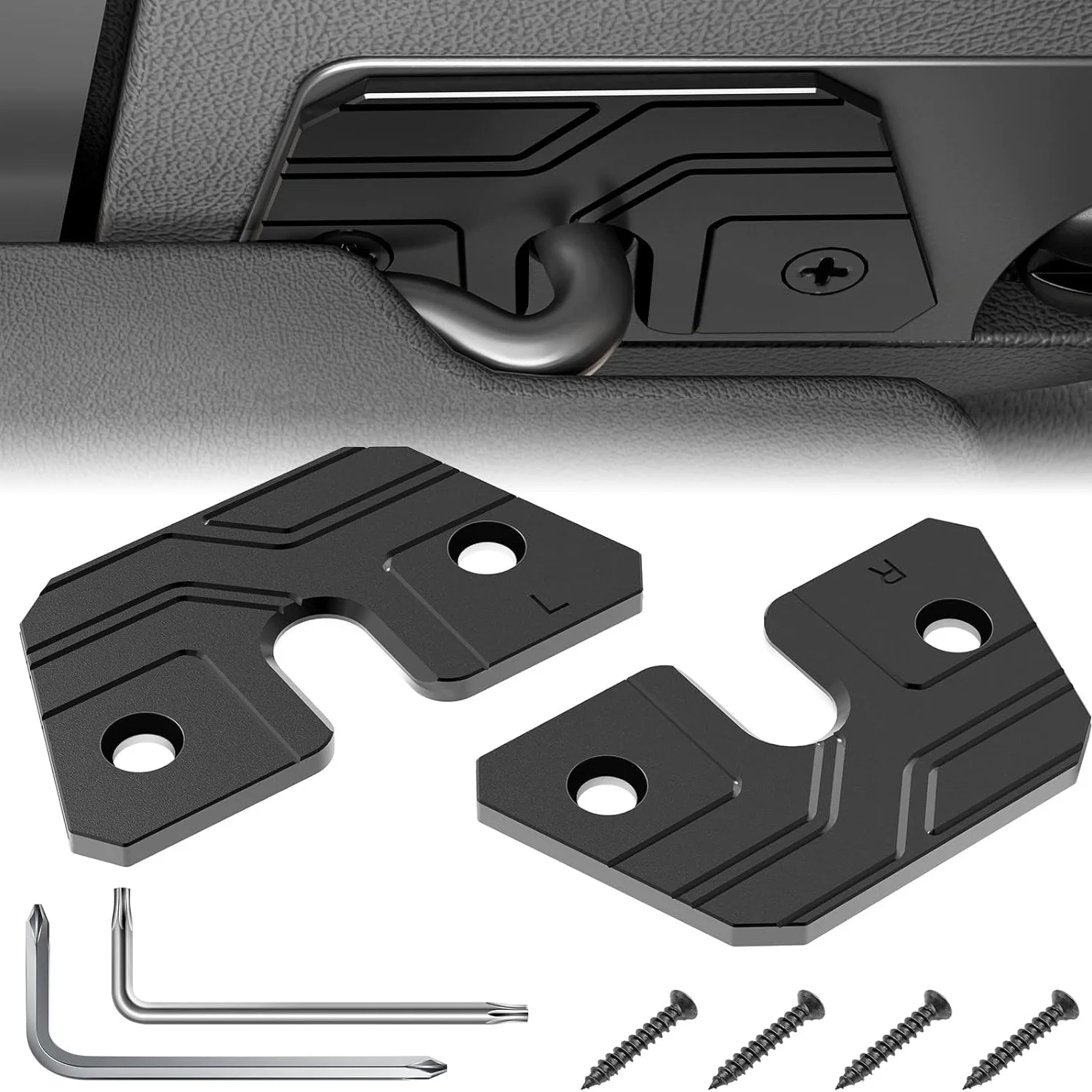 Sun Visor Repair Kit Compatible with Jeep Wrangler JK JL JT, Car Sun Visor Clips Replacement Accessories