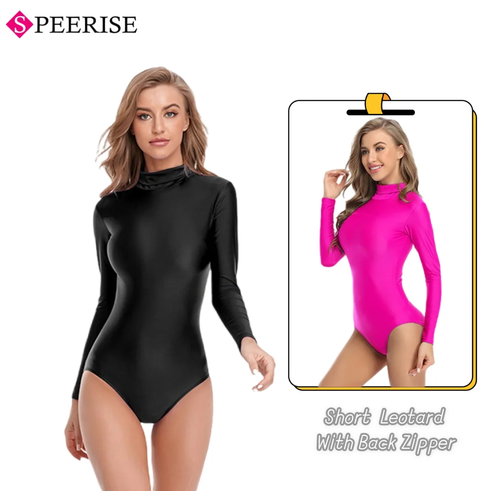 

Women's High Neck Long Sleeve Ballet Dance Leotards Gymnastics Bodysuits Adult Ballerina Performance Dancewear Costumes