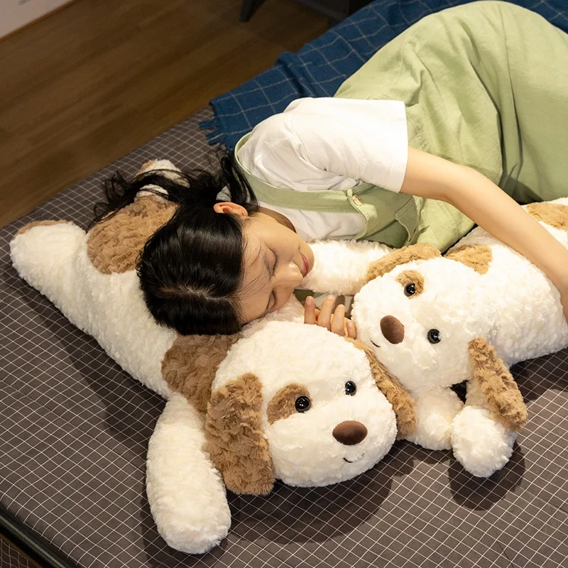 큰 긴 귀 누워 강아지 봉제 베개, 만화 동물 머리 지지대 베개, 잠자는 동반 선물
