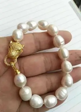 HOT HUGE AAA 10-12MM South Sea White Pearl Bracelet 7.5-8 Inch